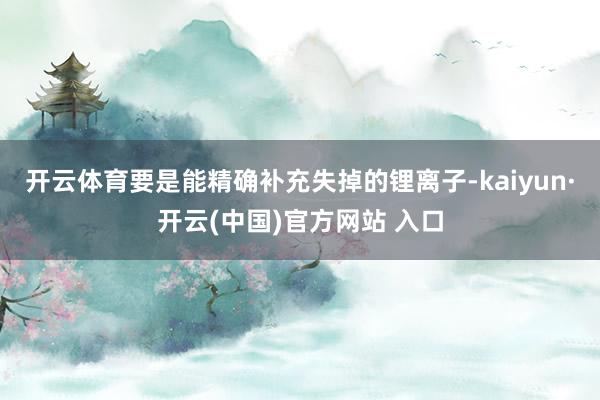 开云体育要是能精确补充失掉的锂离子-kaiyun·开云(中国)官方网站 入口