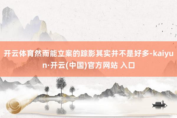 开云体育然而能立案的踪影其实并不是好多-kaiyun·开云(中国)官方网站 入口