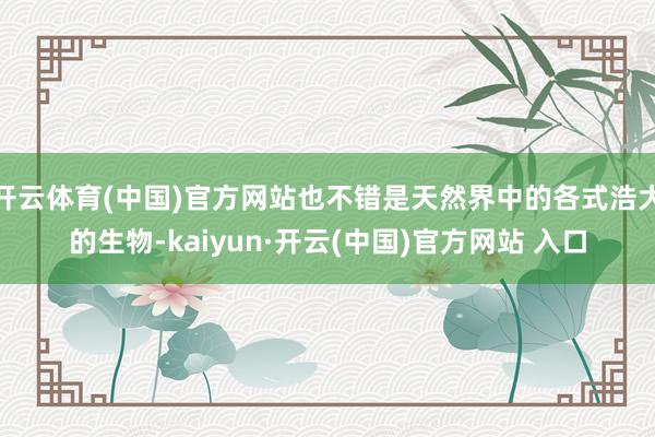 开云体育(中国)官方网站也不错是天然界中的各式浩大的生物-kaiyun·开云(中国)官方网站 入口