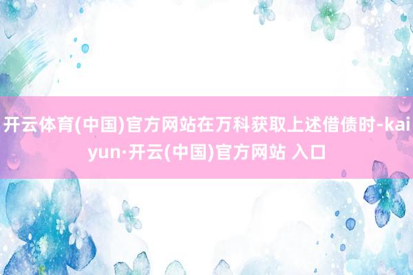 开云体育(中国)官方网站在万科获取上述借债时-kaiyun·开云(中国)官方网站 入口