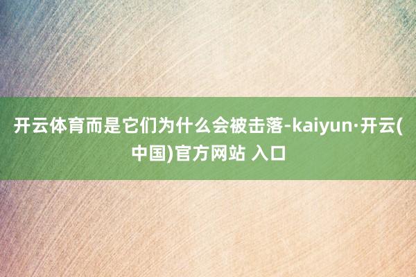 开云体育而是它们为什么会被击落-kaiyun·开云(中国)官方网站 入口