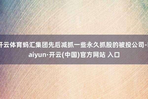 开云体育蚂汇集团先后减抓一些永久抓股的被投公司-kaiyun·开云(中国)官方网站 入口