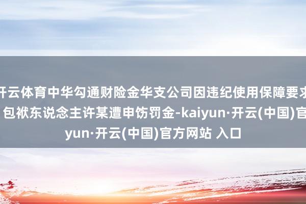 开云体育中华勾通财险金华支公司因违纪使用保障要求被罚15万元 包袱东说念主许某遭申饬罚金-kaiyun·开云(中国)官方网站 入口