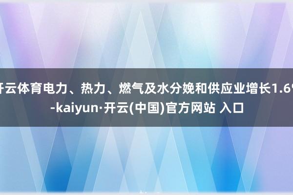 开云体育电力、热力、燃气及水分娩和供应业增长1.6%-kaiyun·开云(中国)官方网站 入口