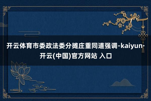 开云体育市委政法委分摊庄重同道强调-kaiyun·开云(中国)官方网站 入口