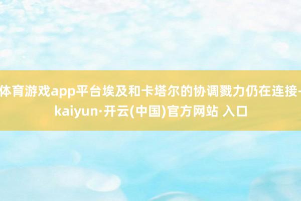 体育游戏app平台埃及和卡塔尔的协调戮力仍在连接-kaiyun·开云(中国)官方网站 入口