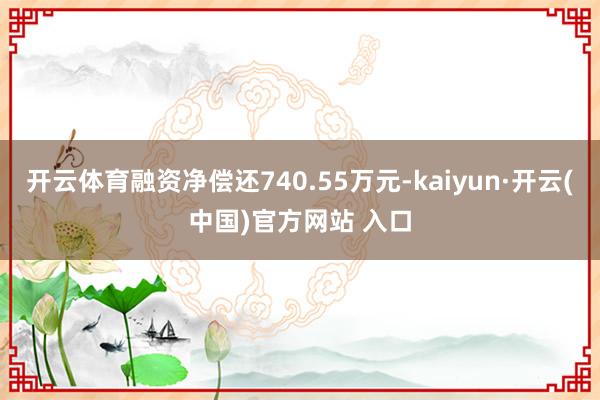 开云体育融资净偿还740.55万元-kaiyun·开云(中国)官方网站 入口