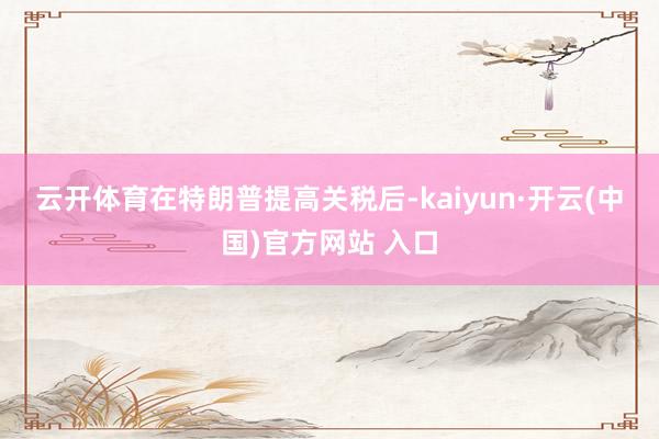 云开体育　　在特朗普提高关税后-kaiyun·开云(中国)官方网站 入口