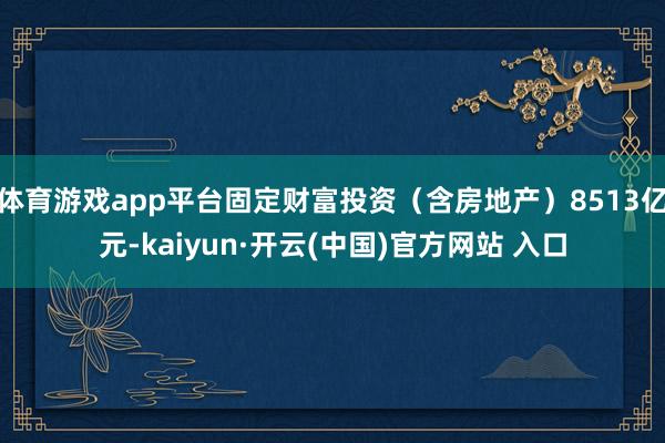 体育游戏app平台固定财富投资（含房地产）8513亿元-kaiyun·开云(中国)官方网站 入口